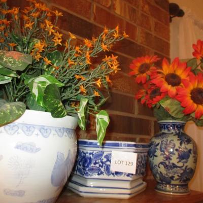 Blue/White Ceramic Vases/Planters