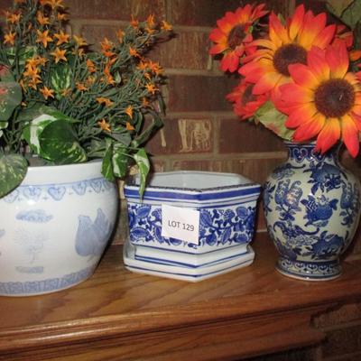 Blue/White Ceramic Vases/Planters