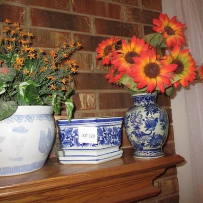 Blue/White Ceramic Vases/Planters