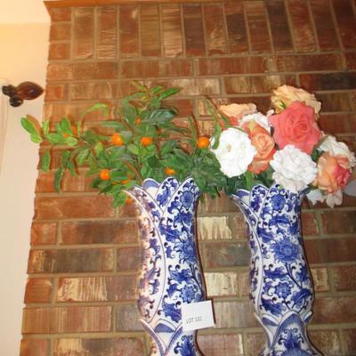 Blue/White Ceramic  Flower Vases