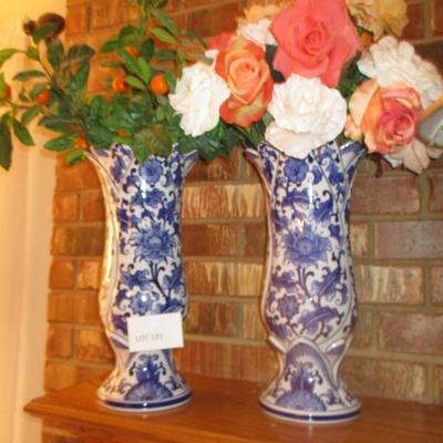 Blue/White Ceramic  Flower Vases