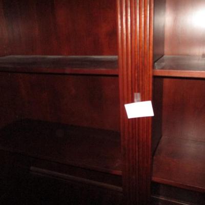 Two Cherry Veneer Bookshelves
