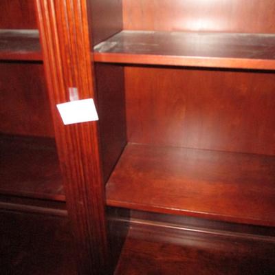 Two Cherry Veneer Bookshelves