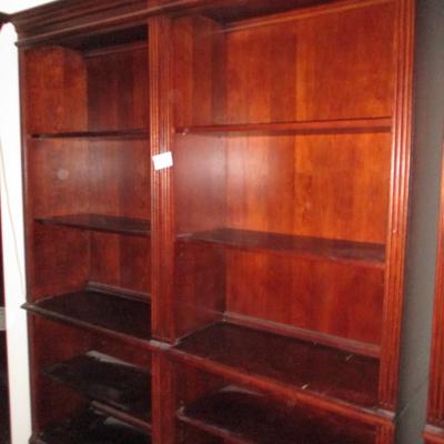 Two Cherry Veneer Bookshelves