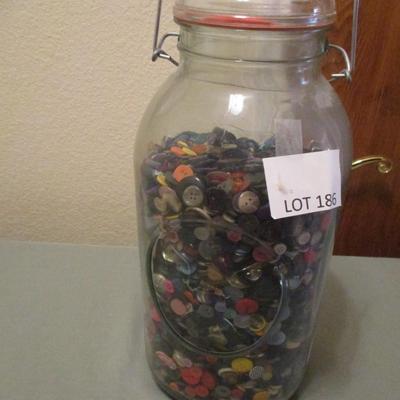 Large Ball Jar w/Buttons