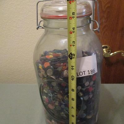 Large Ball Jar w/Buttons