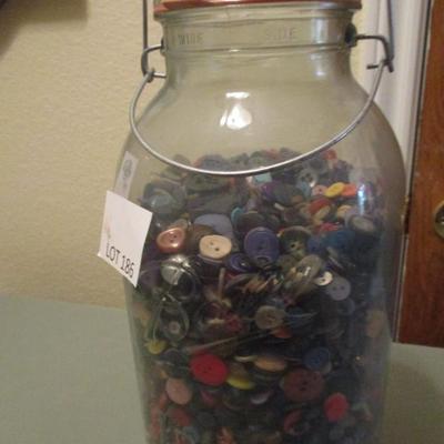 Large Ball Jar w/Buttons