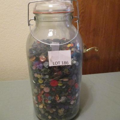 Large Ball Jar w/Buttons