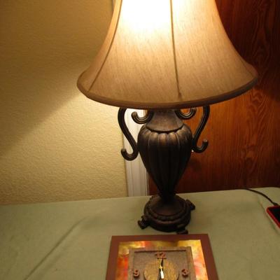 Table Lamp and Wall Clock