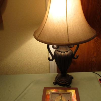 Table Lamp and Wall Clock