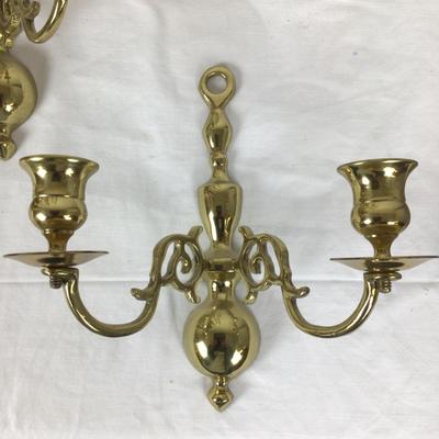 6206 Assortment of Brass Candlesticks  & Sconces