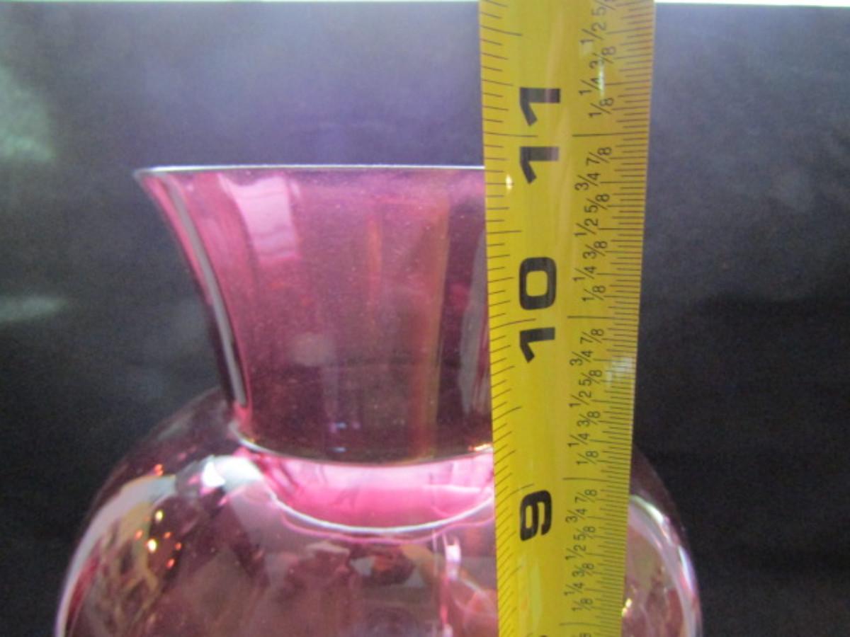 Large, Cranberry Glass Vase (194)