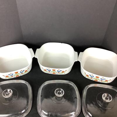 6210 Three Corning Ware Country Festival Casserole Dishes