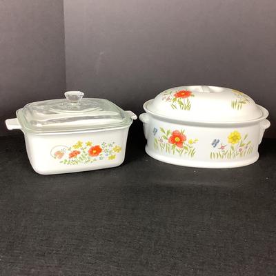 6211 Corning Ware Wildflower Casserole Dishes/ L'Echalote Casserole Dish