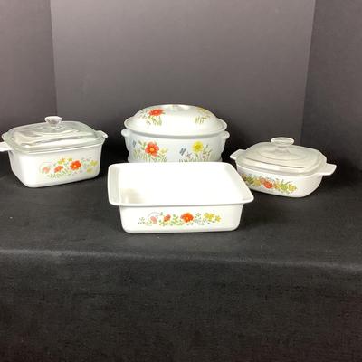 6211 Corning Ware Wildflower Casserole Dishes/ L'Echalote Casserole Dish