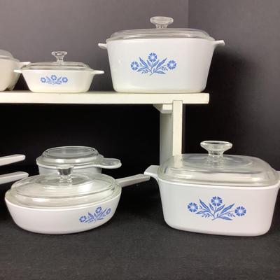 6212 Corning Ware Cornflower Blue Set of 9 Casserole Dishes