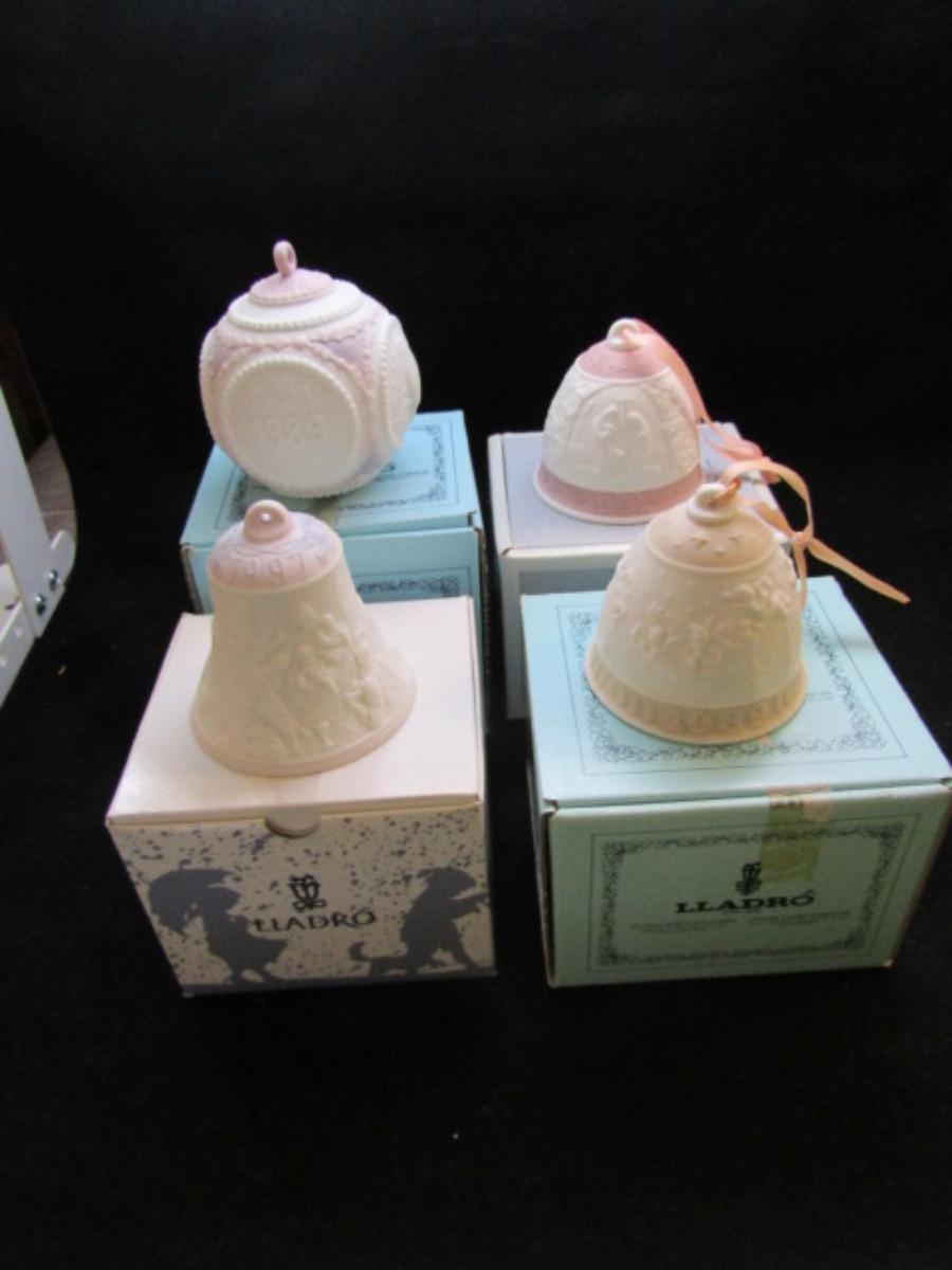 Group of Four Lladro Bells with Boxes (207)