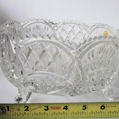 Fancy Imperlux Lead Crystal Large Footed Bowl, West Germany