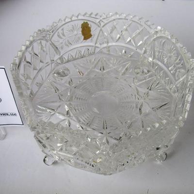 Fancy Imperlux Lead Crystal Large Footed Bowl, West Germany