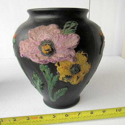 Vintage Tiffin Large Heavy Satin Coralene Vase