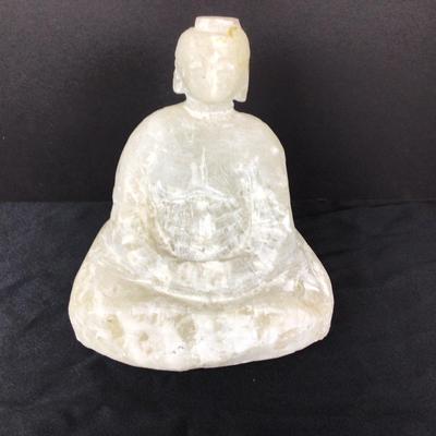 Lot. 6218. Chinese off white stone sitting Buddha