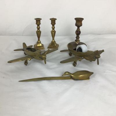 Lot. 6221. Vintage Flying Tiger WWII Brass Fighter Plane Tape Dispenser