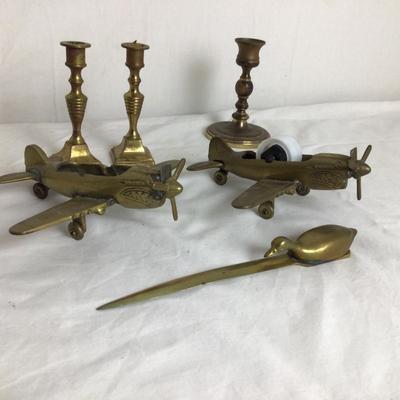 Lot. 6221. Vintage Flying Tiger WWII Brass Fighter Plane Tape Dispenser