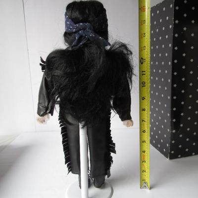 Porcelain Face Biker Girl Doll, 17" Tall, With Stand, Imperial Collectibles, #281/5000