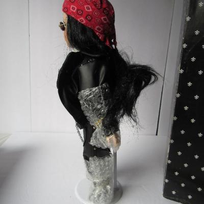 Imperial Collectibles Girl Biker Doll, #281/5000, Still in Wrapping, on Stand, Hard to Find