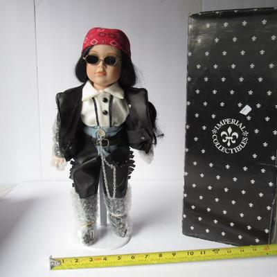 Imperial Collectibles Girl Biker Doll, #281/5000, Still in Wrapping, on Stand, Hard to Find