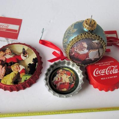 Lot of Coca Cola Christmas Ornaments