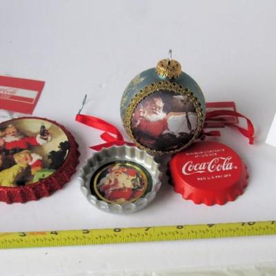 Lot of Coca Cola Christmas Ornaments