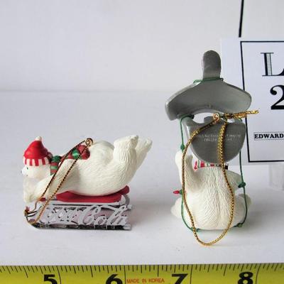 2 Older Nice Coca Cola Bear Christmas Ornaments