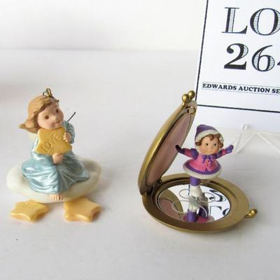 2 Older Hallmark Ornaments: Three Wishes, 1995 and Compact Skater, 1998