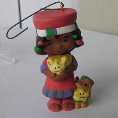 2 Hallmark Christmas Ornaments: Tamika, 1996 and Glad tidings, 1996