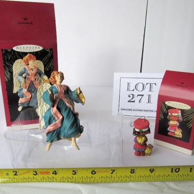 2 Hallmark Christmas Ornaments: Tamika, 1996 and Glad tidings, 1996