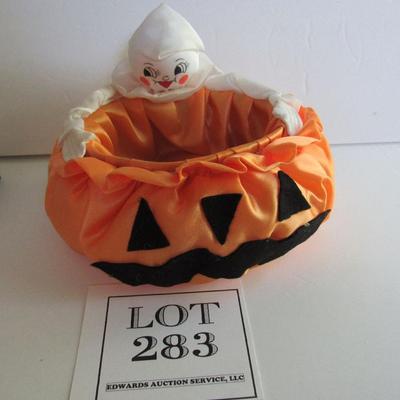 Halloween Fabric Candy Bowl, Ghost and JOL
