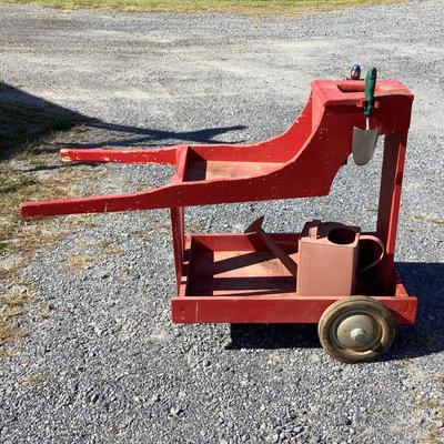 6286 Homemade Garden Cart with Watering Can