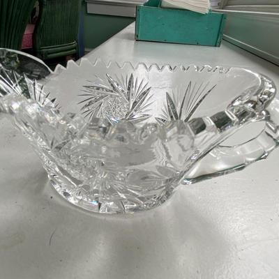 Antique American Brilliant Crystal Cut Glass Gravy Boat