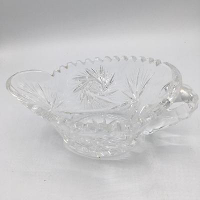 Antique American Brilliant Crystal Cut Glass Gravy Boat
