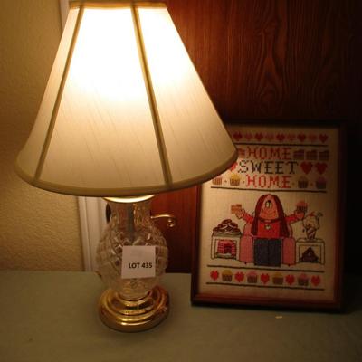 Framed Cross-stitch Cathy  & Lamp