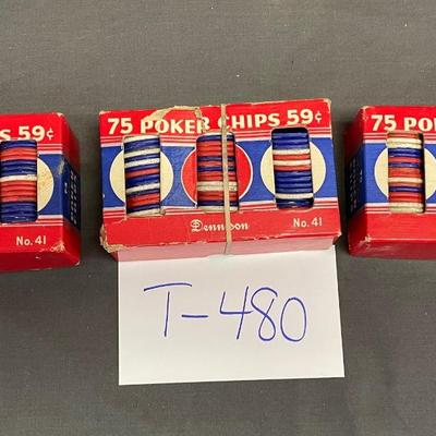 3 sets of poker chips