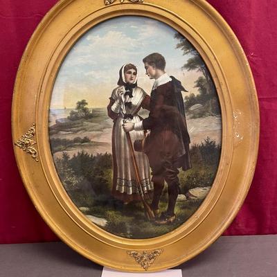 Man and Woman Victorian with oval frame