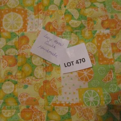 Lemon/Lime/Oranges Throw Quilt Handmade