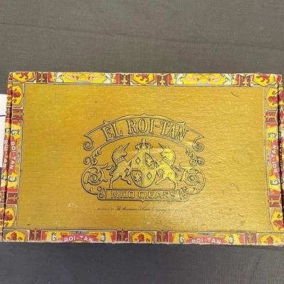 Cigar box, hat and purse