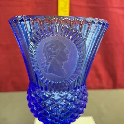 Avon cobalt-George and Martha goblets