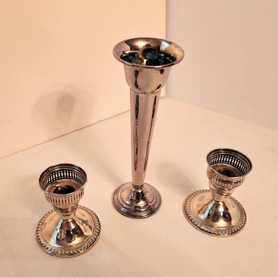 Lot #50  Lot of 3 Sterling Silver Candlesticks