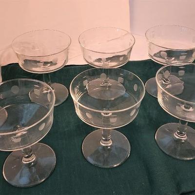Lot #51  Lot of 11 Vintage Crystal Dessert/Sherbet Glasses - Mid Century