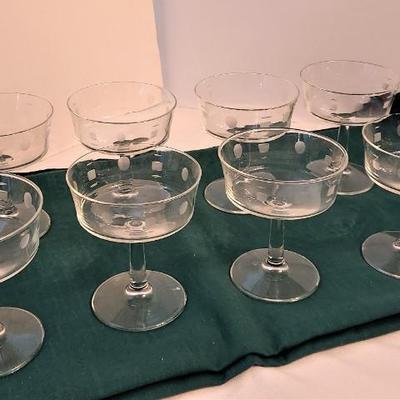 Lot #51  Lot of 11 Vintage Crystal Dessert/Sherbet Glasses - Mid Century