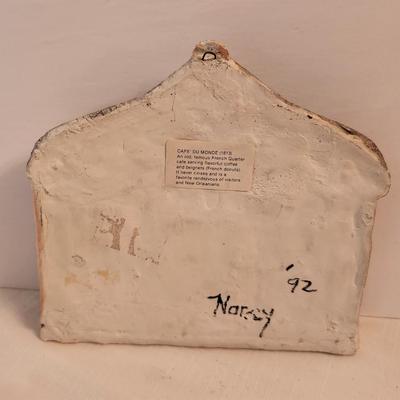Lot #52  Clay Creations "Cafe Du Monde" Wall plaque